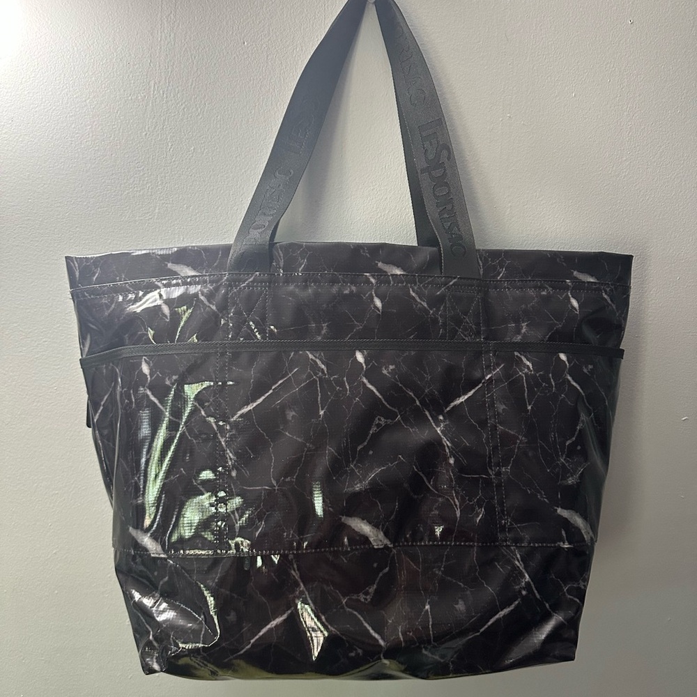 LeSportsac Black Marble Pattern Tote